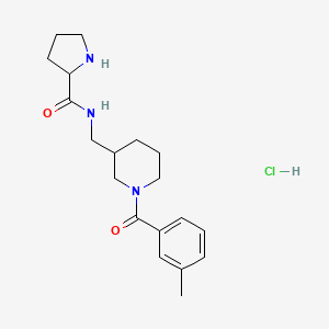 N-[[1-(3-methylbenzoyl)piperidin-3-yl]methyl]pyrrolidine-2-carboxamide;hydrochloride