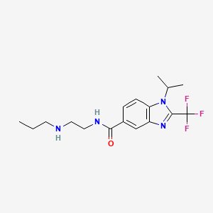 1-propan-2-yl-N-[2-(propylamino)ethyl]-2-(trifluoromethyl)benzimidazole-5-carboxamide