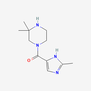 molecular formula C11H18N4O B6661219 (3,3-dimethylpiperazin-1-yl)-(2-methyl-1H-imidazol-5-yl)methanone 