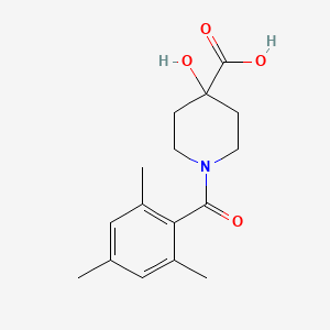 molecular formula C16H21NO4 B6661226 4-Hydroxy-1-(2,4,6-trimethylbenzoyl)piperidine-4-carboxylic acid 