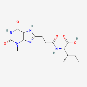 (2S,3S)-3-methyl-2-[3-(3-methyl-2,6-dioxo-7H-purin-8-yl)propanoylamino]pentanoic acid