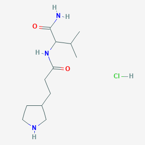 3-Methyl-2-(3-pyrrolidin-3-ylpropanoylamino)butanamide;hydrochloride