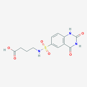 molecular formula C12H13N3O6S B6661308 4-[(2,4-dioxo-1H-quinazolin-6-yl)sulfonylamino]butanoic acid 