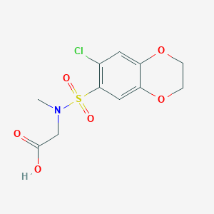 2-[(6-Chloro-2,3-dihydro-1,4-benzodioxin-7-yl)sulfonyl-methylamino]acetic acid