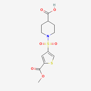 1-(5-Methoxycarbonylthiophen-3-yl)sulfonylpiperidine-4-carboxylic acid