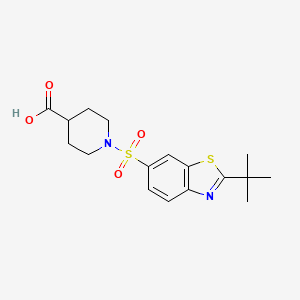 1-[(2-Tert-butyl-1,3-benzothiazol-6-yl)sulfonyl]piperidine-4-carboxylic acid