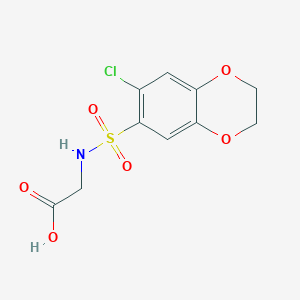 2-[(6-Chloro-2,3-dihydro-1,4-benzodioxin-7-yl)sulfonylamino]acetic acid