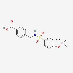 4-[[(2,2-dimethyl-3H-1-benzofuran-5-yl)sulfonylamino]methyl]benzoic acid