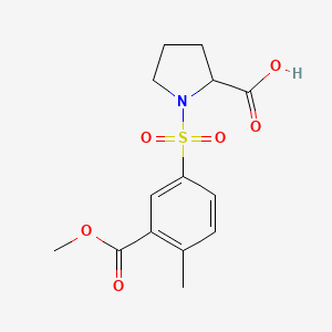 1-(3-Methoxycarbonyl-4-methylphenyl)sulfonylpyrrolidine-2-carboxylic acid