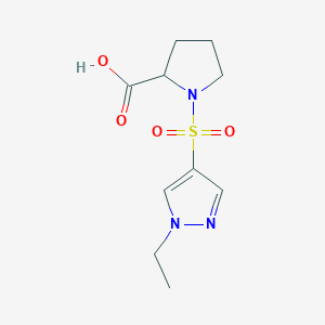 1-(1-Ethylpyrazol-4-yl)sulfonylpyrrolidine-2-carboxylic acid