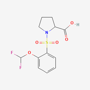 1-[2-(Difluoromethoxy)phenyl]sulfonylpyrrolidine-2-carboxylic acid