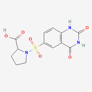 1-[(2,4-dioxo-1H-quinazolin-6-yl)sulfonyl]pyrrolidine-2-carboxylic acid