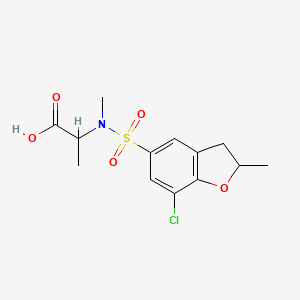 2-[(7-Chloro-2-methyl-2,3-dihydro-1-benzofuran-5-yl)sulfonyl-methylamino]propanoic acid