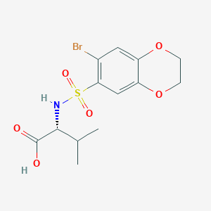 (2R)-2-[(6-bromo-2,3-dihydro-1,4-benzodioxin-7-yl)sulfonylamino]-3-methylbutanoic acid