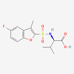 (2R)-2-[(5-fluoro-3-methyl-1-benzofuran-2-yl)sulfonylamino]-3-methylbutanoic acid