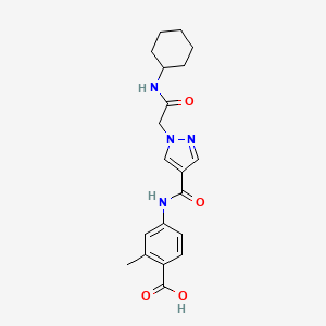 4-[[1-[2-(Cyclohexylamino)-2-oxoethyl]pyrazole-4-carbonyl]amino]-2-methylbenzoic acid