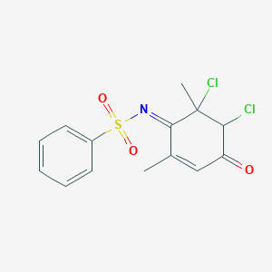 (NE)-N-(5,6-dichloro-2,6-dimethyl-4-oxocyclohex-2-en-1-ylidene)benzenesulfonamide