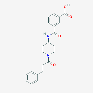 3-[[1-(3-Phenylpropanoyl)piperidin-4-yl]carbamoyl]benzoic acid