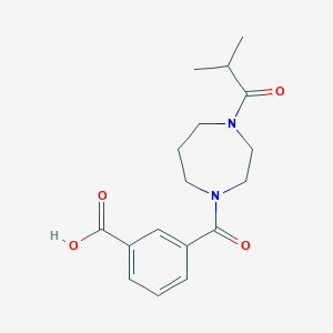 3-[4-(2-Methylpropanoyl)-1,4-diazepane-1-carbonyl]benzoic acid