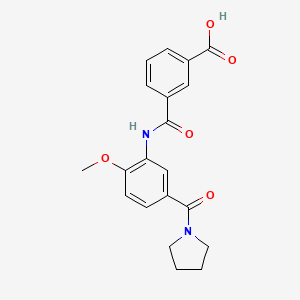 3-[[2-Methoxy-5-(pyrrolidine-1-carbonyl)phenyl]carbamoyl]benzoic acid