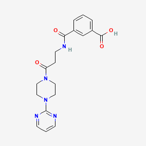 3-[[3-Oxo-3-(4-pyrimidin-2-ylpiperazin-1-yl)propyl]carbamoyl]benzoic acid