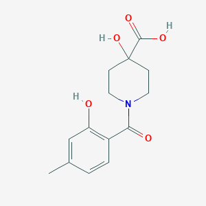 4-Hydroxy-1-(2-hydroxy-4-methylbenzoyl)piperidine-4-carboxylic acid