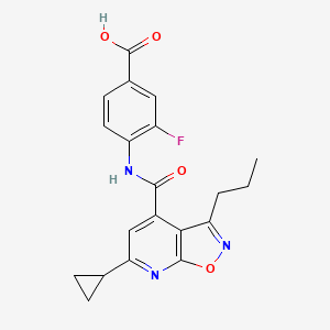 4-[(6-Cyclopropyl-3-propyl-[1,2]oxazolo[5,4-b]pyridine-4-carbonyl)amino]-3-fluorobenzoic acid