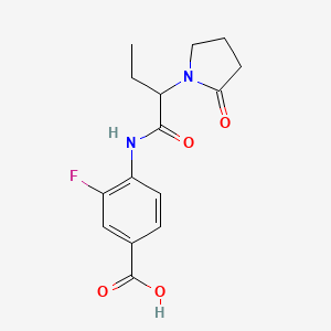 3-Fluoro-4-[2-(2-oxopyrrolidin-1-yl)butanoylamino]benzoic acid