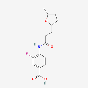 3-Fluoro-4-[3-(5-methyloxolan-2-yl)propanoylamino]benzoic acid