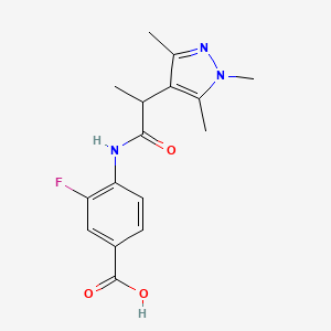 3-Fluoro-4-[2-(1,3,5-trimethylpyrazol-4-yl)propanoylamino]benzoic acid