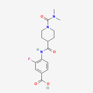 4-[[1-(Dimethylcarbamoyl)piperidine-4-carbonyl]amino]-3-fluorobenzoic acid