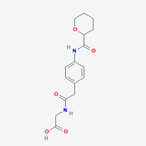 2-[[2-[4-(Oxane-2-carbonylamino)phenyl]acetyl]amino]acetic acid