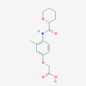 2-[3-Methyl-4-(oxane-2-carbonylamino)phenoxy]acetic acid