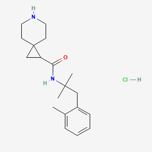 N-[2-methyl-1-(2-methylphenyl)propan-2-yl]-6-azaspiro[2.5]octane-2-carboxamide;hydrochloride