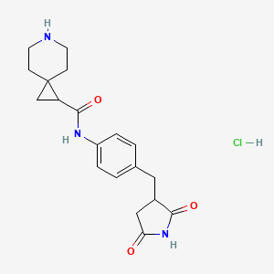 N-[4-[(2,5-dioxopyrrolidin-3-yl)methyl]phenyl]-6-azaspiro[2.5]octane-2-carboxamide;hydrochloride