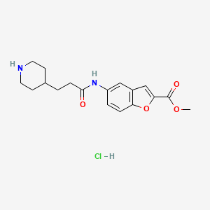 Methyl 5-(3-piperidin-4-ylpropanoylamino)-1-benzofuran-2-carboxylate;hydrochloride