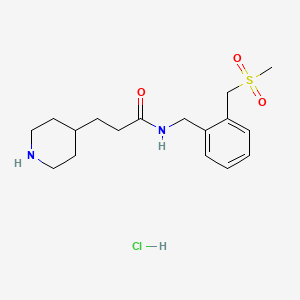 N-[[2-(methylsulfonylmethyl)phenyl]methyl]-3-piperidin-4-ylpropanamide;hydrochloride