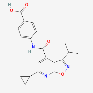 4-[(6-Cyclopropyl-3-propan-2-yl-[1,2]oxazolo[5,4-b]pyridine-4-carbonyl)amino]benzoic acid