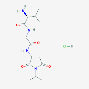 (2S)-2-amino-N-[2-[(2,5-dioxo-1-propan-2-ylpyrrolidin-3-yl)amino]-2-oxoethyl]-3-methylbutanamide;hydrochloride