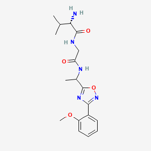 (2S)-2-amino-N-[2-[1-[3-(2-methoxyphenyl)-1,2,4-oxadiazol-5-yl]ethylamino]-2-oxoethyl]-3-methylbutanamide