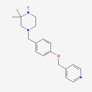 3,3-Dimethyl-1-[[4-(pyridin-4-ylmethoxy)phenyl]methyl]piperazine