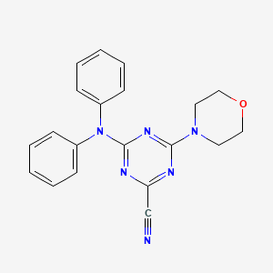 4-morpholin-4-yl-6-(N-phenylanilino)-1,3,5-triazine-2-carbonitrile