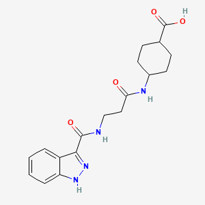 4-[3-(1H-indazole-3-carbonylamino)propanoylamino]cyclohexane-1-carboxylic acid