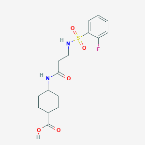 4-[3-[(2-Fluorophenyl)sulfonylamino]propanoylamino]cyclohexane-1-carboxylic acid