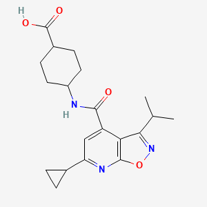 4-[(6-Cyclopropyl-3-propan-2-yl-[1,2]oxazolo[5,4-b]pyridine-4-carbonyl)amino]cyclohexane-1-carboxylic acid