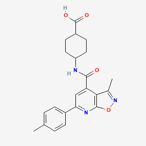 4-[[3-Methyl-6-(4-methylphenyl)-[1,2]oxazolo[5,4-b]pyridine-4-carbonyl]amino]cyclohexane-1-carboxylic acid