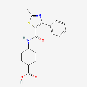 4-[(2-Methyl-4-phenyl-1,3-thiazole-5-carbonyl)amino]cyclohexane-1-carboxylic acid