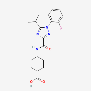 4-[[1-(2-Fluorophenyl)-5-propan-2-yl-1,2,4-triazole-3-carbonyl]amino]cyclohexane-1-carboxylic acid