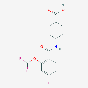 4-[[2-(Difluoromethoxy)-4-fluorobenzoyl]amino]cyclohexane-1-carboxylic acid