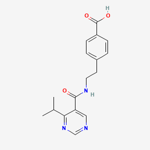 4-[2-[(4-Propan-2-ylpyrimidine-5-carbonyl)amino]ethyl]benzoic acid